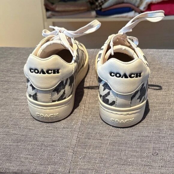 Coach lace-up houndstooth sneakers 8.5 – black & white - Picture 2 of 3